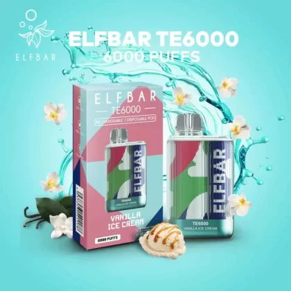 ELF BAR TE 6000 PUFFS DISPOSABLE VAPE – VANILLA ICE CREAM – 5% NIC