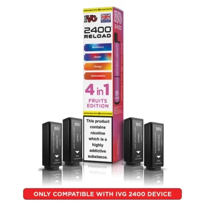 IVG 2400 Reload 4-in-1 Prefilled Vape Pods - Mango Edition