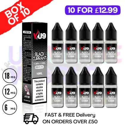 Blackcurrant VU9 E-Liquid Juice 10ml Nic Eliquid – 10 x 10ML BUNDLE