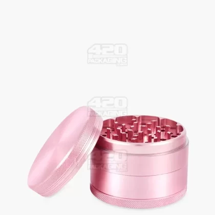 Magnetic CNC Aluminium Metal Grinder w/ Catcher | 4 Piece – 63mm – Pink