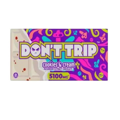 Dont Trip Shroom Cookies n Cream Chocolate Bar – 5100mg