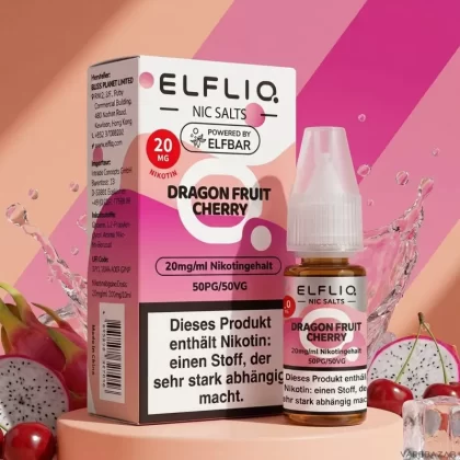 Elfliq Nikotinsalz Liquid – Dragon Fruit Cherry - ELFLIQ by elfbar; Glycerin, Propylenglykol, Aroma, Nikotinsalz; Kirsche, Drachenfrucht