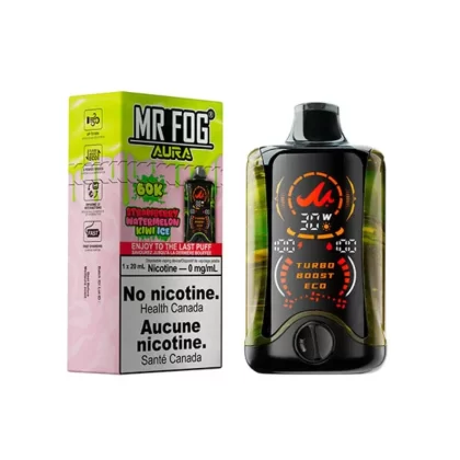 Mr Fog Aura 60K Disposable Vape Nicotine Free – Strawberry Watermelon Kiwi Ice