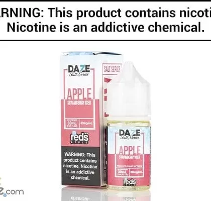 REDS STRAWBERRY APPLE ICED BY 7 DAZE SYNTHETIC SALT 30ML - Vapejuice