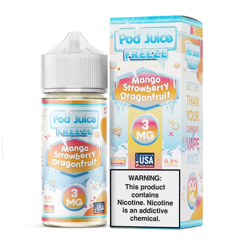 Pod Juice FREEZE - Mango Strawberry Dragonfruit - 100ML E-Liquid - 3MG