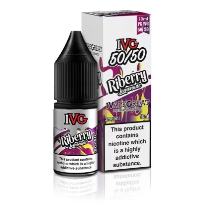 IVG 50/50 Riberry Lemonade 10ml Nic Salt Vape Juice - Strength