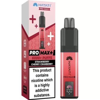 Hayati Strawberry Cherry Cranberry Pro Max+ 6000 Prefilled Vape Kit