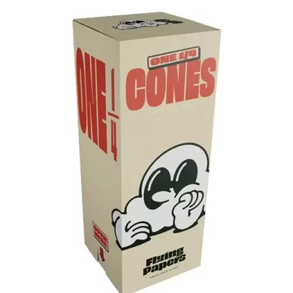 FLYING PAPERS | Classic 1 1/4 Size Pre-Rolled Cones | 84mm – Organic White Paper – 1200 Count