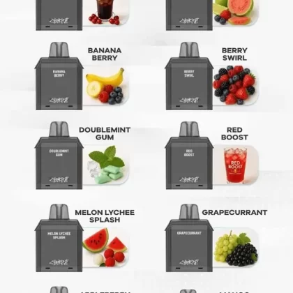 Mopuff Cyberpuff Pods – Prefilled Replacement Pods - Flavors#Cherry Cola>Guava Punch>Banana Berry>Berry Swirl>Doublemint Gum>Red Boost>Melon Lychee Splash>Grapecurrant>Appleberry>Mango Frost (7FD9A4)
