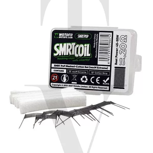 WOTOFO PNP SMRT COIL/COTTON MESHED SET 10PCS