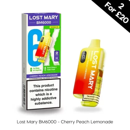 Cherry Peach Lemonade – Lost Mary BM6000 Prefilled Kit