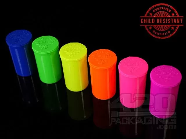 Squeezetops® PST13 Fluorescent Mix Child Resistant Containers 1200/Box - Vape Store