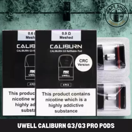 UWELL Caliburn G3/G3 pro/G3 eco/G3 lite/GK3 Pods 2.5ml Replacement Pod Cartridge in Dubai, UAE - 0.4 ohm 3ML, Vape Product