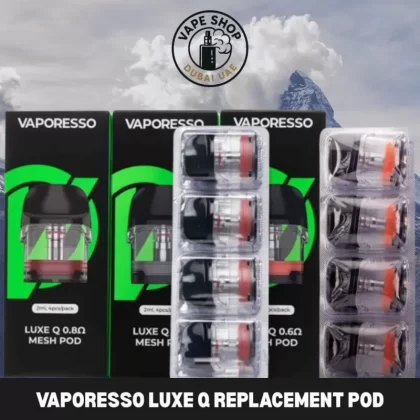 VAPORESSO Luxe Q Replacement Pod Cartridge 2ml & 3ml (Pack of 4 PCS) in Dubai, UAE - Vape Product, 0.6Ω 3ml