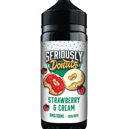 Strawberry & Cream (Donuts) Seriously E Liquid 100ml – 70VG - Vapestorm Co