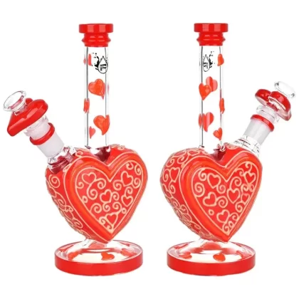 Pulsar – 10″ Victorian Valentine’s Day Glow in the Dark Water Pipe
