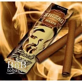 Zig Zag Peach Blunt Wraps - 25 Packs of 2