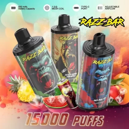 Razz Bar 15000 – 15K Puffs 2% 5% Nicotine Mesh Coil Disposable Vape - Flamevape