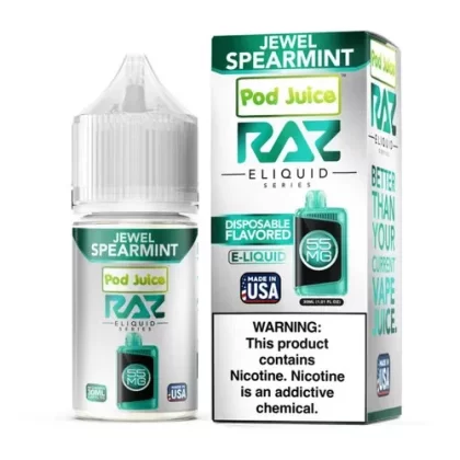 Pod Juice x RAZ Salt Jewel Spearmint Tobacco Free Nicotine E-Juice 30ml