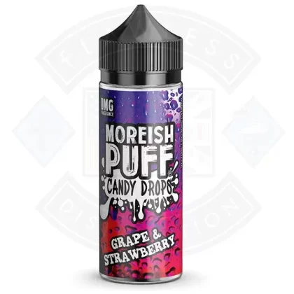 Moreish Puff Candy Drops Grape & Strawberry 0mg 100ml Shortfill E-liquid - Eliquidsupply