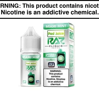 MIAMI MINT BY POD JUICE SALTS X RAZ 30ML - Vapejuice