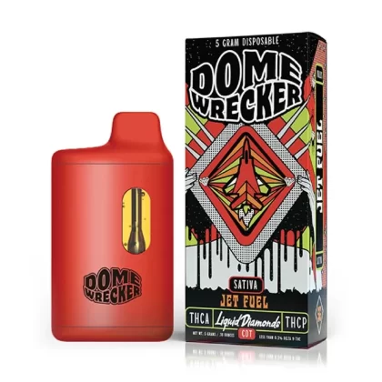 Dome Wrecker THC-A Vaporizer – 3500mg - Strain#Jet Fuel (S)>Watermelon Runtz (H)>Bubblegum OG Ice (I)