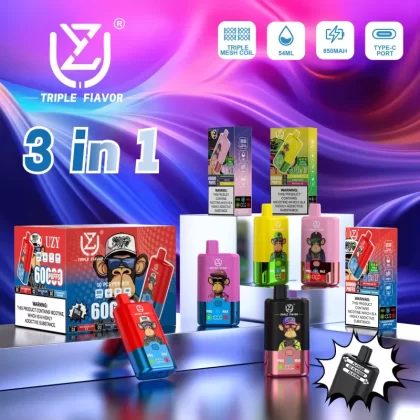 UZY Triple Flavor 60000 – 60K Puffs 3 in 1 Flavors Pro and Max Versions Disposable Vape Wholesale Price - Flamevape