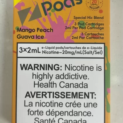 Zpods Stlth Compatible Mango Peach Guava Ice - Nicotine#Supreme Nic Blend - 20 MG with 50 MG Throat HitOntario