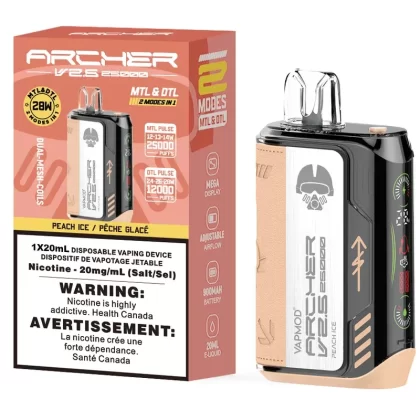 VAPMOD ARCHER V2.5 25000 Disposable Vape – Peach Ice