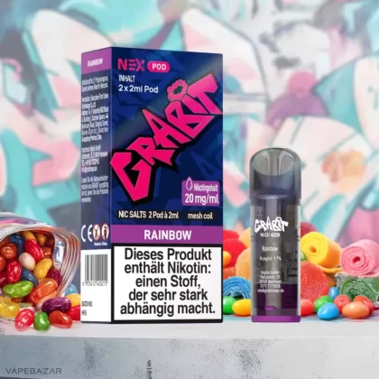 Grabit Nex Pods – Rainbow (2er Pack) (ELFA Kompatibel) - Süßigkeiten; ca. 1200 insgesamt (3DD5BA)
