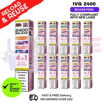 Retro Edition IVG 2400 RELOAD Pods – Box Of 10