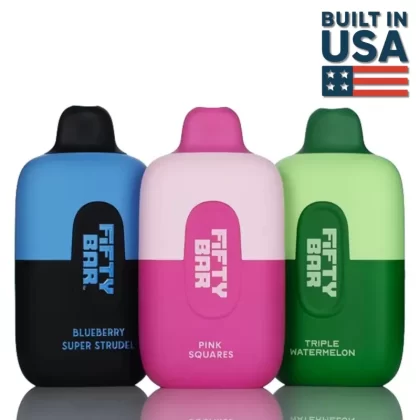 Fifty Bar 6500 Puffs Disposable Vape - 14ML - Strawberry Super Strudel