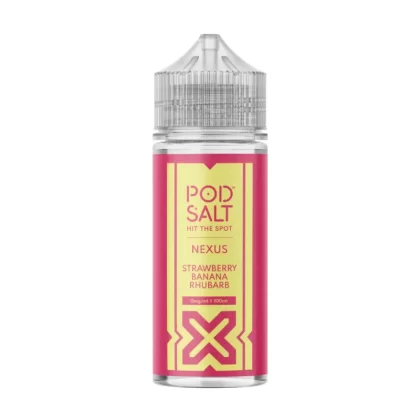 Pod Salt Strawberry Banana Rhubarb 100ml Vape Juice By Nexus - 1 x 18mg Nic Shot