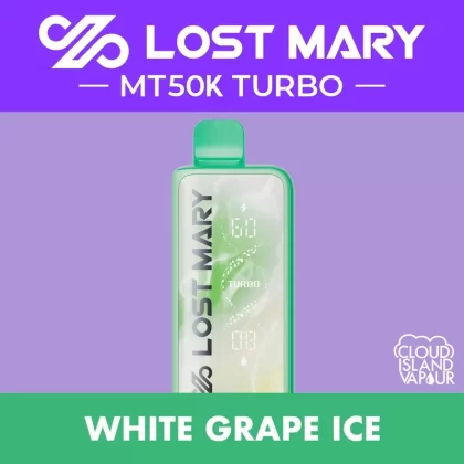 LOST MARY MT50K TURBO Disposable Vape – White Grape Ice