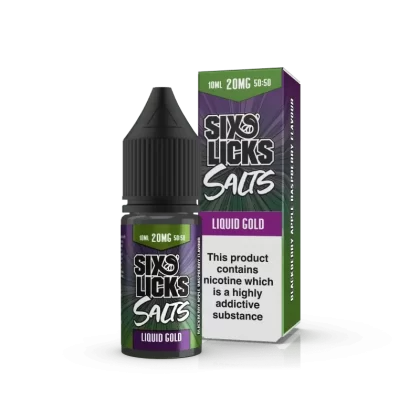 SIX LICKS LIQUID GOLD 10ML NIC SALT E-LIQUID - Strength#10MG>20MG