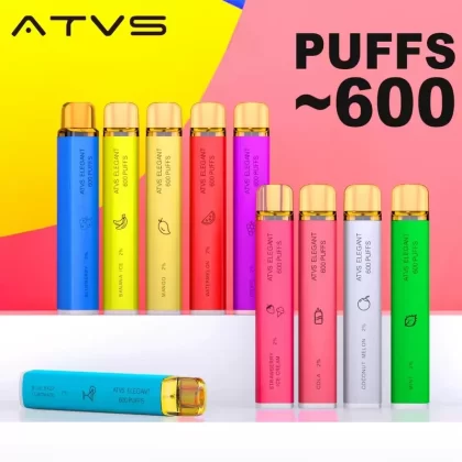 Original ATVS Elegant Disposable Vape Pen Device 600 Puffs 400 mah with Square Transparent Mouthpiece ( )