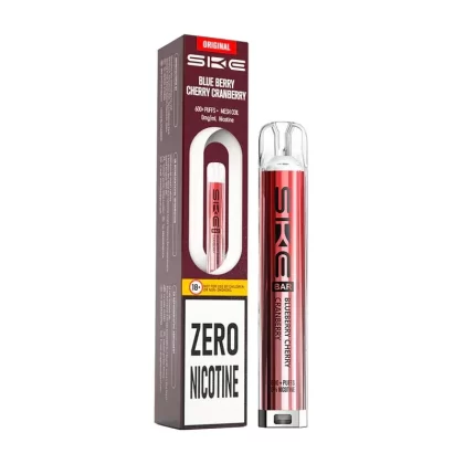 SKE Bar 600 Zero Nicotine Prefilled Pod Kit - Strength#20mg~Flavour#Banana Ice>Blue Razz Lemonade>Blueberry Cherry Cranberry>Blueberry Raspberry>Blueberry Sour Raspberry>Cherry Ice>Fizzy Che (D39BD1) (D39BD1)