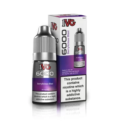 IVG 6000 Berrylicious Blast Nic Salt Vape Juice - Strength 20mg
