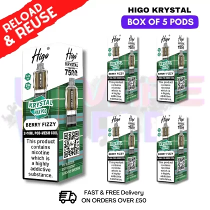 Berry Fizzy Krystal Higo Max Replacement Pods BOX OF 5