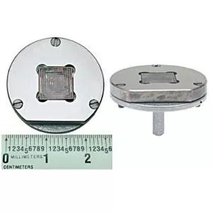 SEM Magnification Standard and Stage Micrometer MRS-4 - Specimen Mounts - on 1" (25.4mm) Pin Stub with a 1/8" (3.2mm) pin, on Hitachi Ø25x10mmxM4 Cylinder Mount (E612D5)